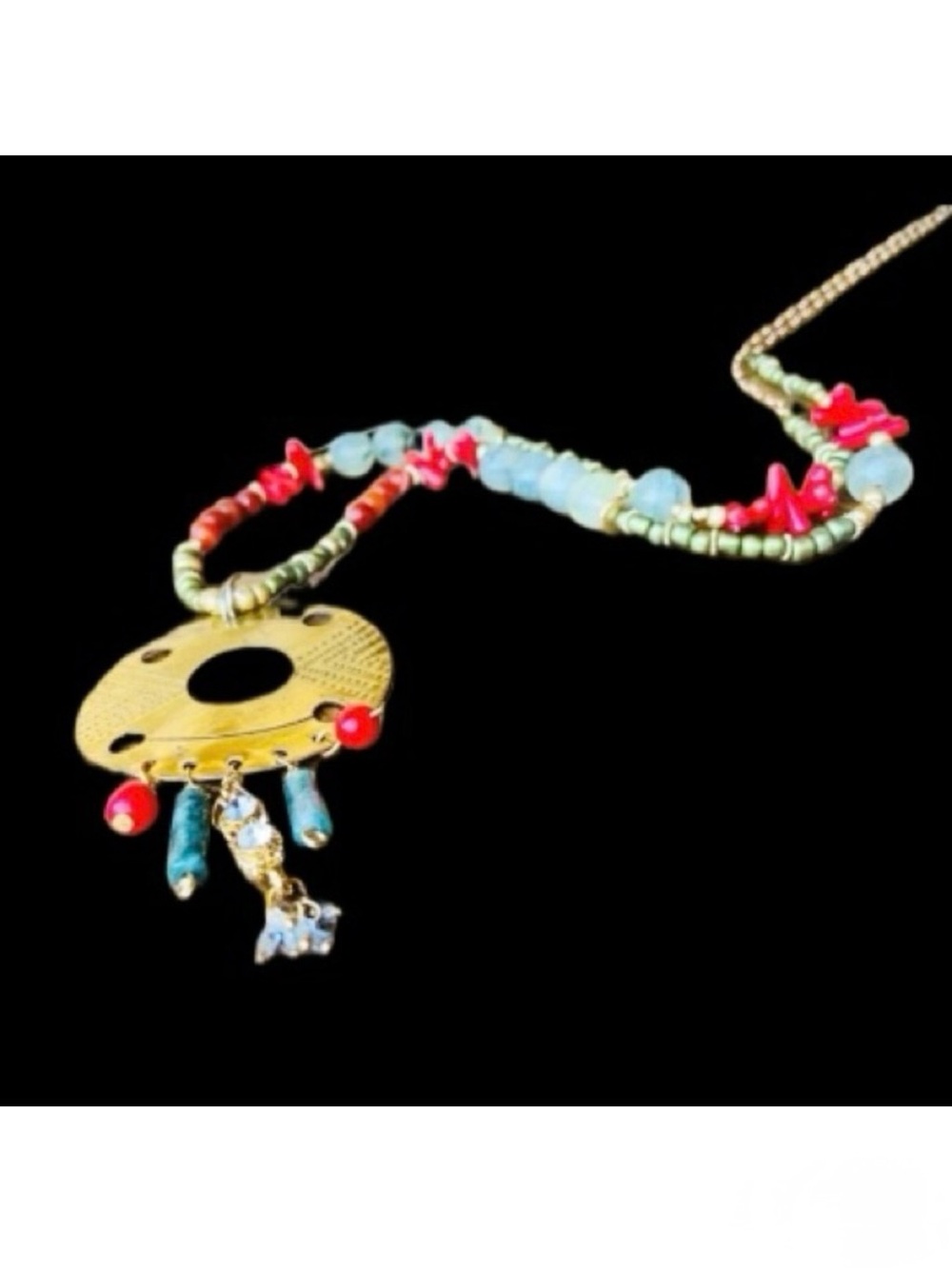 Handmade Genuine Stone World Beat Necklace